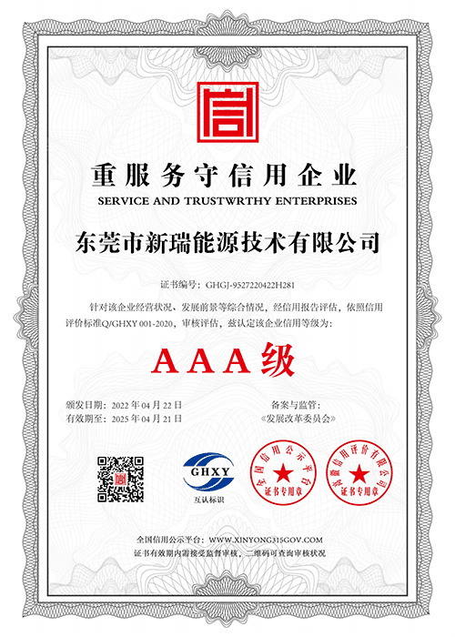 In May 2022, passed the enterprise AAA credit system certification